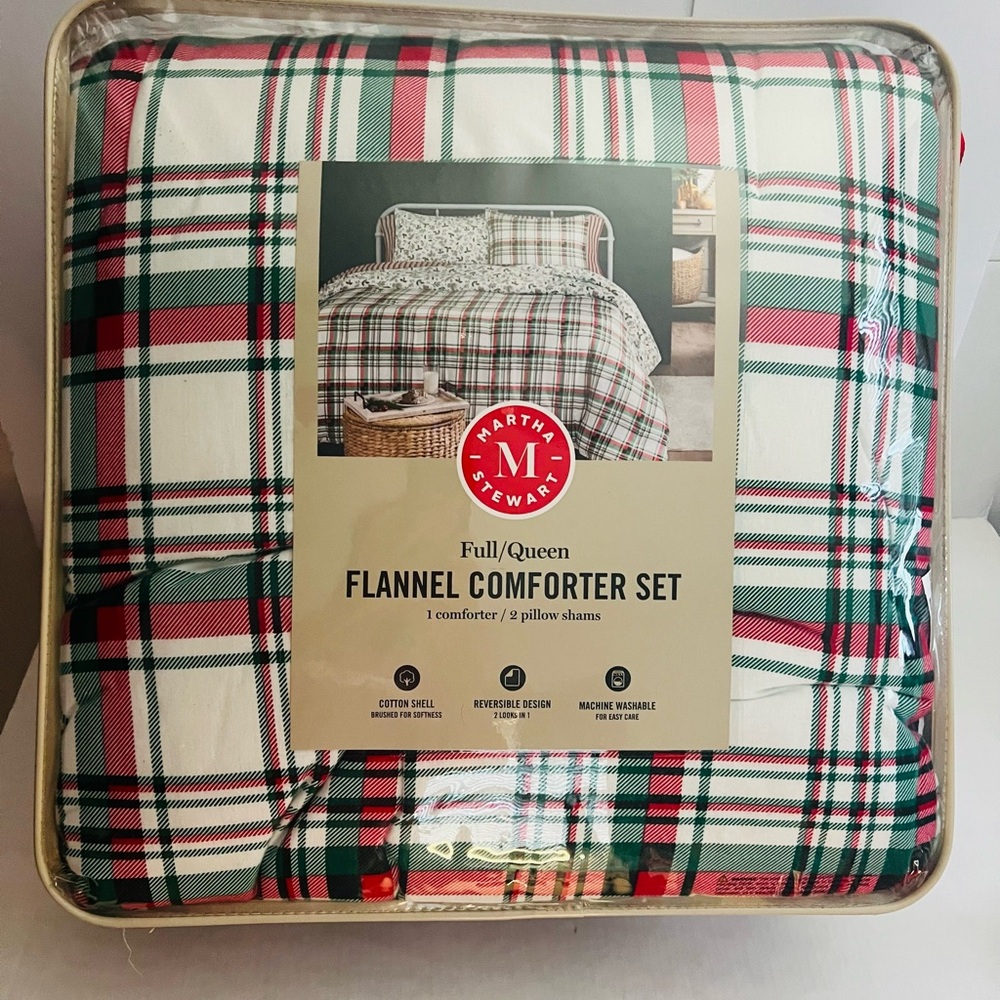 Martha Stewart Plaid Flannel Comforter Set